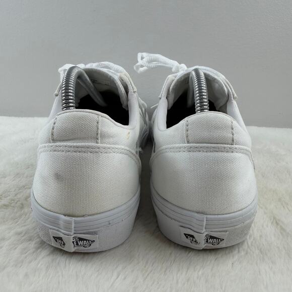 VANS Off The Wall White Leather Low Top Sneakers Mens Size 9 - Picture 3 of 9